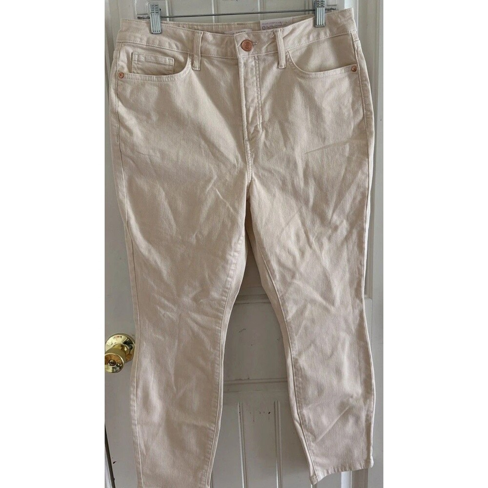 NWT Lauren Conrad Size 12 Women’s High Rise Skinny Ankle Cream Capri Jeans